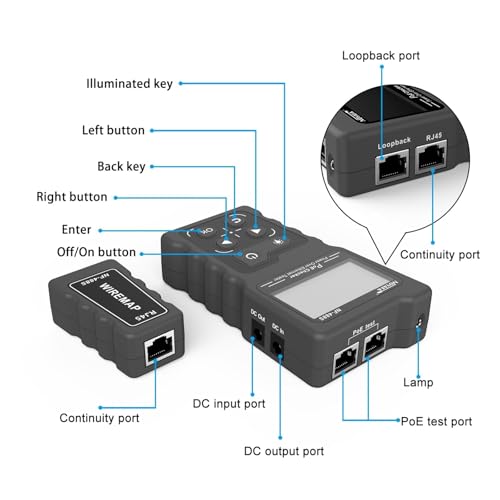 Comprobador de red para instalación de cable LAN y test de bucle 5