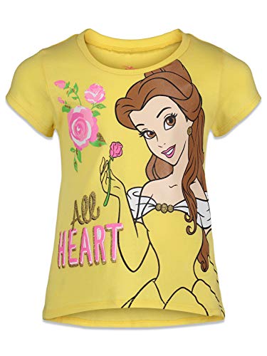 Disney Princess Cinderella Belle Toddler Girls 4 Pack Short Sleeve T-Shirts 5T