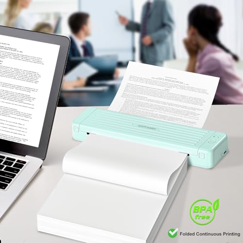 Image of Thermal Printer Paper 8.5 x 11 Inch, Quick-Dry US Letter Paper, Compatible with M08F M832 Portable Printer, Continuous Perforated Folding Paper, 200 Sheets