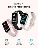 TOOBUR Zegarek fitness, nie wymaga aplikacji ani telefonu, wodoszczelny 3 ATM, monitor snu, 100 trybów sportowych, powiadomienia, krokomierz, monitor aktywności dla kobiet, różowy