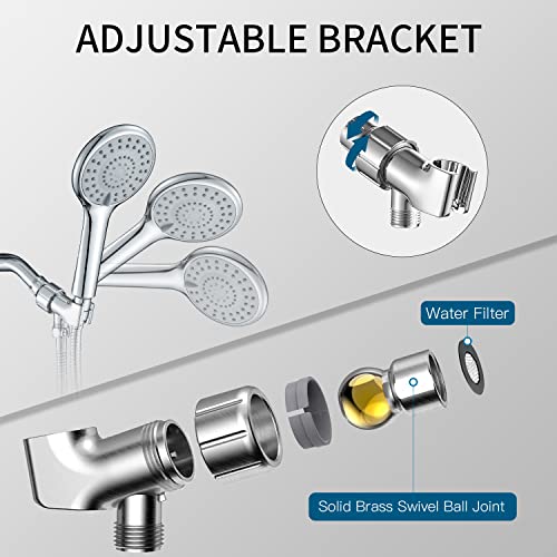 Cabezal de ducha resistente ABS con manguera de 60 pulgadas miniatura 5