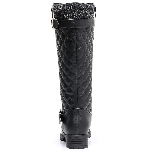 GLOBALWIN Women's Knee-High Boots Fall Winter Fashion Tall Black Riding Boots Size 8M - image 7