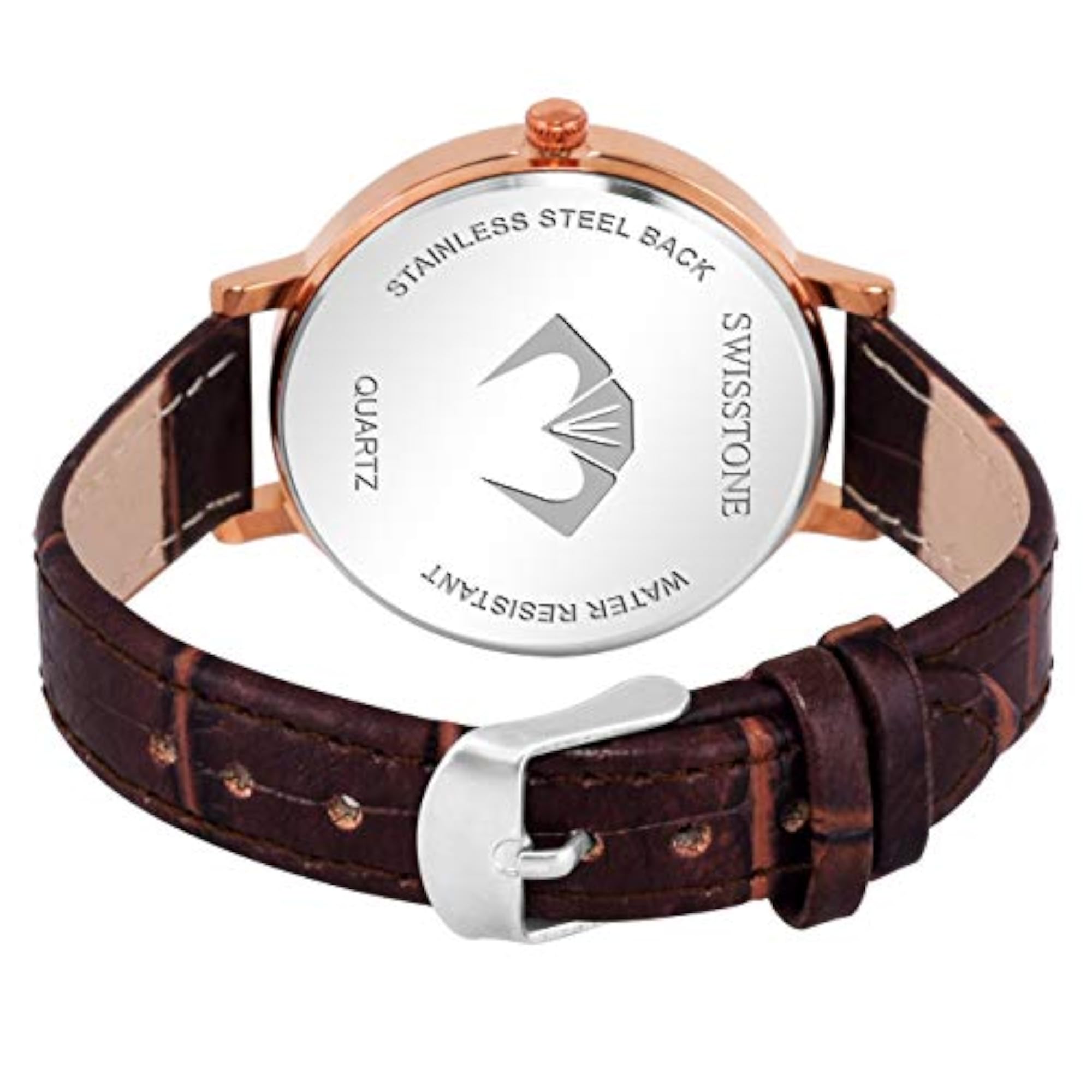 Girl's Blue Dial Analog Watch with Brown Strap