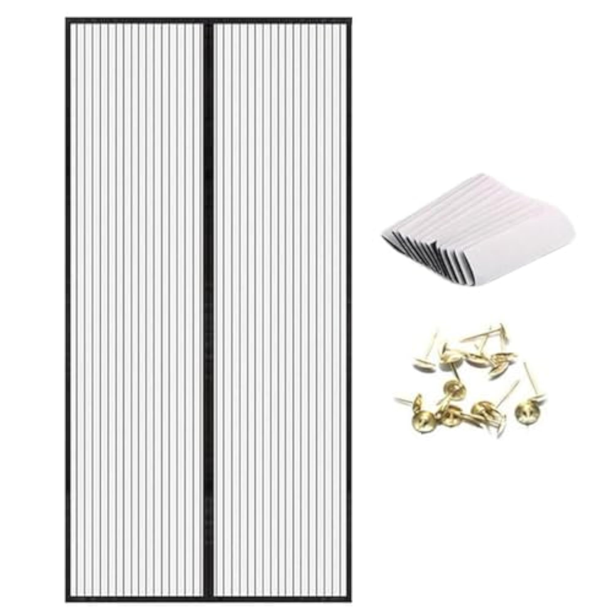 Self Sealing Magnetic Door Curtain for Kitchen & Deck, Black