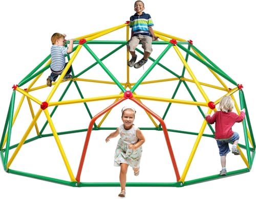 Image of Zupapa 10FT Climbing Dome, Outdoor Wide Door Dome Climber for Kids, Easy Assembly Playground Jungle Gym Backyard Play Equipment, Monkey Bars for Backyard