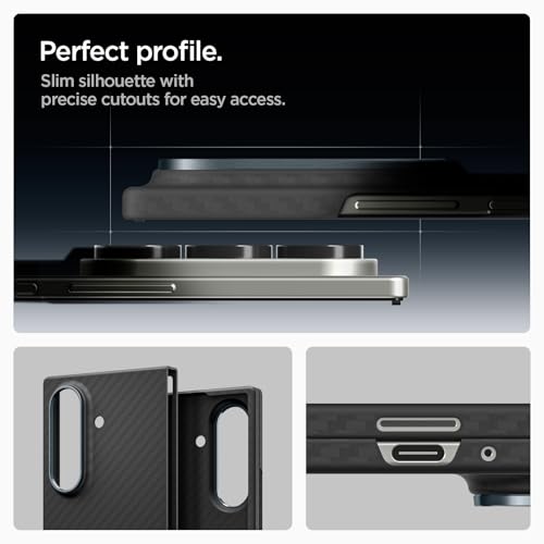 Spigen Air Skin Aramid for Samsung Galaxy Z Fold 7 Case, Galaxy Z Fold 7 Back Cover (2025) - Aramid Fiber+PC｜Black