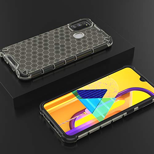 Image of Glasgow Back Case Cover for Samsung Galaxy M30s Shockproof Military Grade Back Case Back Cover - Black