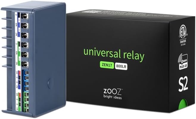 Z-Wave Long Range Relay ZEN17 800LR for Awnings, Garage Doors, Sprinklers, and More | 2 x NO-C-NC Relays (20A, 10A) | Hub Required (Compatible with Z-Box, Home Assistant, and Hubitat)