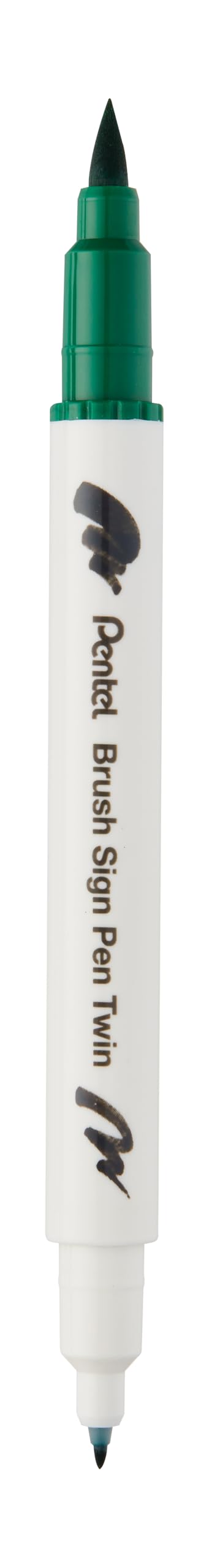 Pentel Brush Sing Pen Twin Çift Taraflı Fırça Uçlu Kalem YEŞİL
