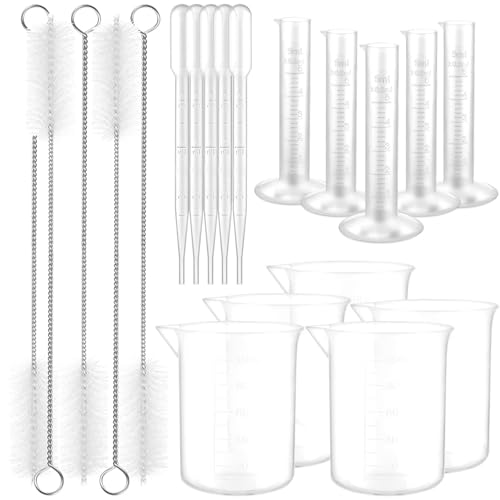 Vasos de precipitados y cilindros de plástico para proyectos científicos 1