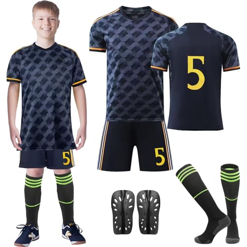 Wirhaut Camiseta de Fútbol para Niños 2023/2024 No.5/No.7 - Conjunto Deportivo Infantil con Pantalón Corto y Calcetines