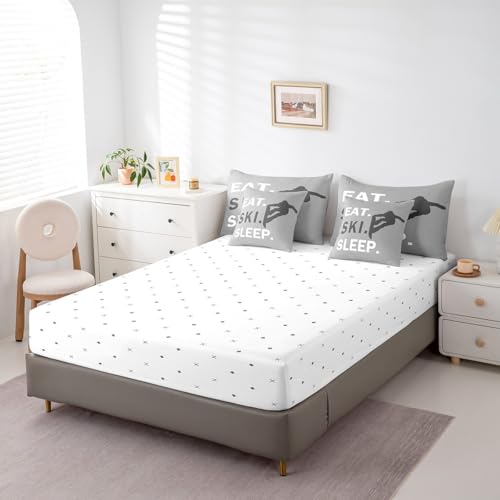 Image of Feelyou Ski Bedding Set Queen Size 7 Piece for Kids Women Men