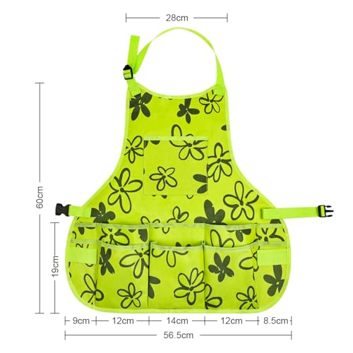Alaoo Gärtnerschürze, 14 Taschen Oxford-Stoff Garten Schürze, wasserdichte verstellbar Schürze für Gartenarbeit, Kochen und Putzen