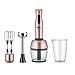 Produktbild Fakir Lucca/Stabmixer-Set, leistungsstarker Edelstahl-Mixer, Rührgerät mit Knetaufsatz, inkl. Turbotaste (für Suppen, Smoothie, Babynahrung) 2 Farben  1.000 Watt (rose)