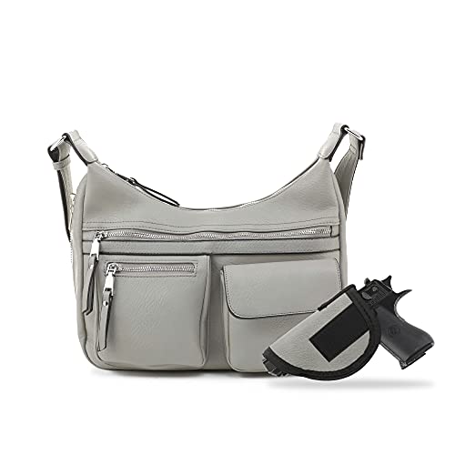 Image of JESSIE & JAMES Large Concealed Carry Crossbody Bag For Women Gunbag Shoulder Purse With Detachable Holster