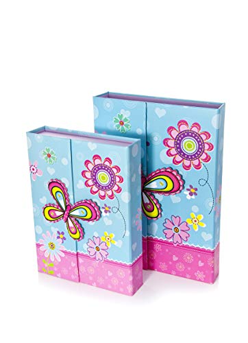Mousehouse Gifts - Medium Turquoise & Pink Butterfly-Themed Kids Stationery, Colourful Notebook Set for Girls