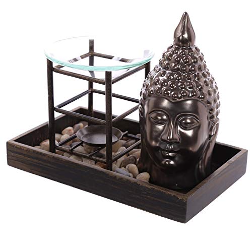 Lampada Profumata Testa Di Buddha Con Olio 10 Ml - Statua Arredo Feng Shui - 6