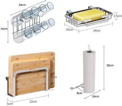 Scolapiatti A 2 Ripiani, Scolapiatti da Cucina in Acciaio Inox, Completo, 83 X 30 X 50 Cm