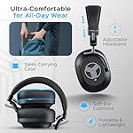 TREBLAB U5 - Hybrid Active Noise Cancelling Headphones Over-Ear Bluetooth 5.3, 55H Battery, Deep Bass, Multipoint, IPX4, Foldable, Mic for Calls, Wireless Headphones Foldable for Travel, Gym, Work - Image 4