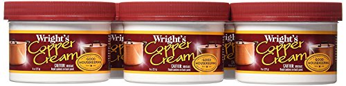 Wright's Copper and Brass Cream Cleaner - Gently Cleans and Removes Tarnish Without Scratching, 8 Ounce (Pack of 6)
