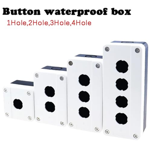 Caja de control blanca de 4 orificios para interruptor de botón de 22 mm 2