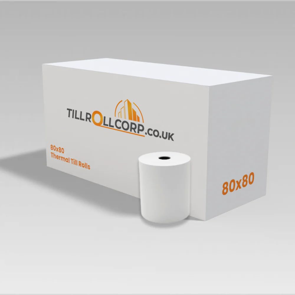 Till Rolls 80x80 Thermal 100 Rolls Receipt Paper for EPOS Systems | POS Systems | Just Eat Order Pad | Uber Eats | Clover Station | Supermarkets | Forecourts | Retail Shops | BPA Free