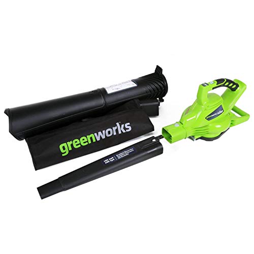 Greenworks 40V (185 MPH/340 CFM) Brushless Cordless Leaf Blower / Vacuum, Tool Only 24312
