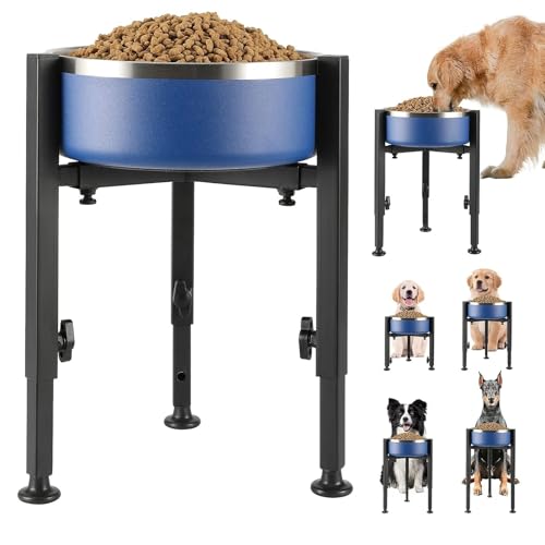 Cmswiftify 大型犬用ご飯台 犬 ご飯台 犬 食器台 犬 えさ台 犬 餌台 はやぐい防止皿 犬 早食い防止 食器 犬 犬用 可昇降フードスタンド 餌入れ食器台 17.5-28cm幅調節可能/4段階高さ・幅広さ調節可能 首・関節ケア対応 滑り止めマッ