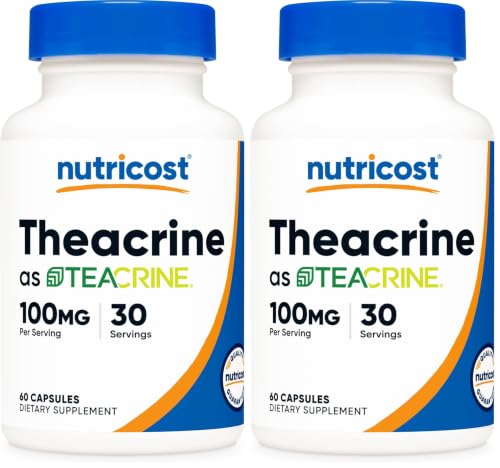 Nutricost Theacrine as Teacrine 100mg per Serving, 60 Capsules, 30