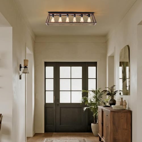 Qcazegy 38" Large Brushed Bronze Flush Mount Ceiling Light for Kitchen by Qcazegy - Used condition - Image 8
