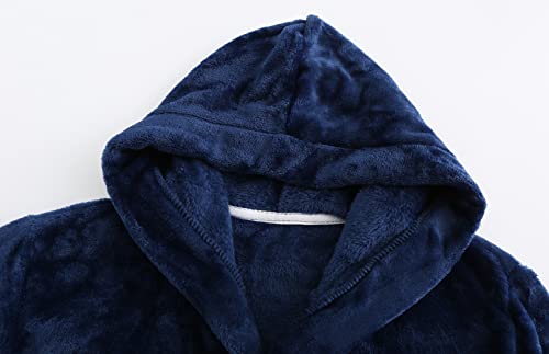 Image of Kids Hooded Bathrobe Girls Soft Plush Hooded Flannel Pajamas Sleepwear Boys Spa Robe