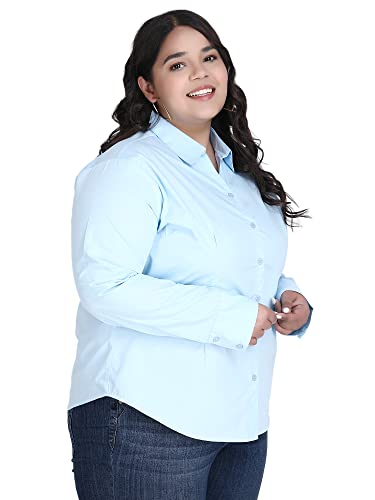 Image of Blue Ronin Full Sleeve Stylish Western Official Formal Shirts for Women Regular Fit Plus Size