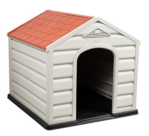 Internet’s Best Outdoor Dog House - Comfortable Cool Shelter - Great for Small Dogs - Durable Plastic Design - Home Kennel - Indoor or Outdoor Use - Small