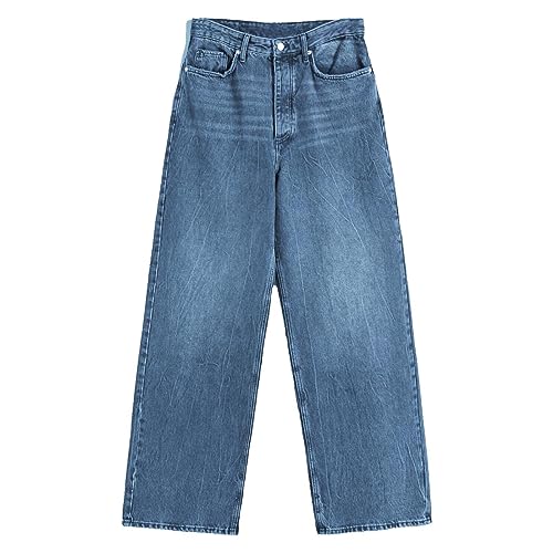 Sweatpants Jeans for Women Baggy High Waited Jeans Wide Leg Boyfriend Y2K Streetwear Denim Pants with Pocket3