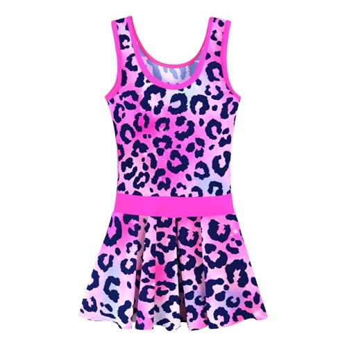Image of Girls Swimsuit One Piece UPF 50+ Floral Skirted Bathing Suit Modest Beach Swim Dress 3-11 Years