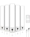EZVALO Under Cabinet Lights, LED Closet Lights Wireless USB Charging, Motion Sensor Lighting Indoor 5700K Dimmable with Remote Control (White) 5 Pack