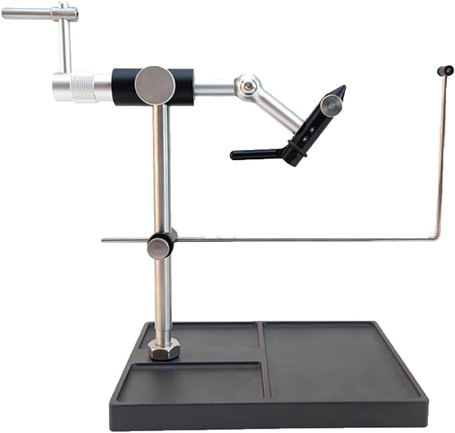 Rotary Fly Tying Vise, with Metal Pedestal Base and Jaws, Fishing Hook Tying Tools, Accommodate a Wide Range of Hooks Size