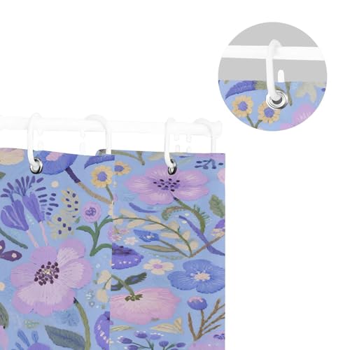 Rideau de douche en polyester de qualité supérieure motif floral 183 cm - 6