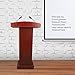 TOPINCN Podium Stand, Sandalwood Color Reception Desk Portable Standing Desk with Storage Shelves for Office Classroom, Modern Minimalist Lectern Table Speaking Lectern Stand