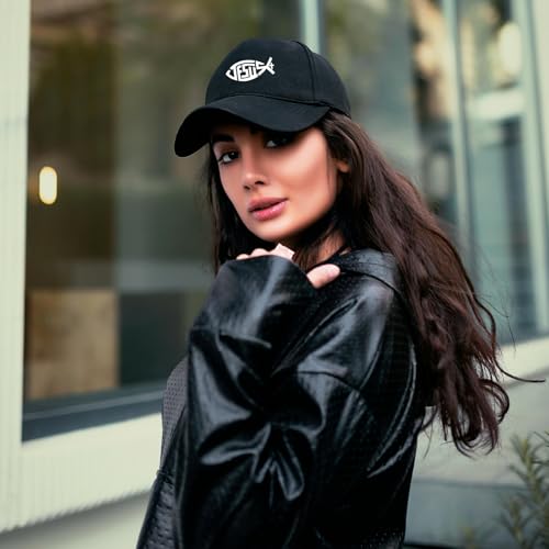 Gorra de béisbol unisex de algodón color negro miniatura 4