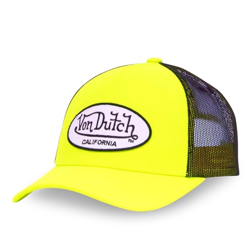 Casquette Von Dutch Trucker Fresh jaune visière courbée mode rétro unisexe