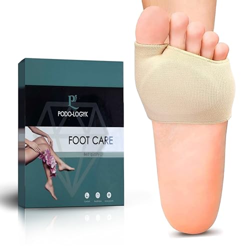 Podo-Logyk España | Almohadillas Para Pies | Talla L Marrón | Base de Gel de Maxima Calidad | Reducción de la Presión en Metatarsianos | Ideal para Calzado con Poco Espacio
