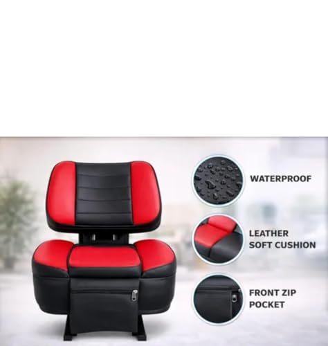 Image of Premium Tractor Seat Cover, Black and Red, Lining Stitched, Universal Fit for Most Tractor Models