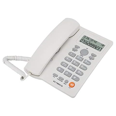 Wendry Telephone, Caller ID Corded Telephones, Wired Phone English, Hands- Calling Home Office Hotel Landline Phone, Mute Function Desk Office Telephone(White) Cover