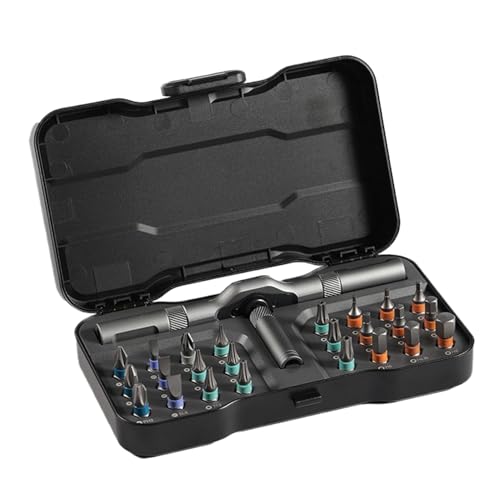 ラチェットドライバーセット - コンパクトラチェットドライバーツール Tハンドルオーガナイザー | マルチビット修理システム 収納ケース付き ノートパソコン 電話 家電製品 電子機器の固定作業用