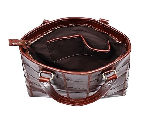 Image of Celtic Genuine Leather Tote Bag for Women | Multi Panel Design Spacious Shoulder Handbag for Office Work and Daily Use | Fits Up to 13 Inch Laptop | Multi Color | Gift for Women