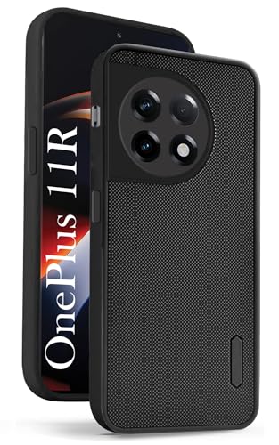 Image of Jkobi Back Cover Case for OnePlus 11R (Textured Grip Design | Camera Protection | Slim and Light Weight | Soft Touch and Feel | Black)
