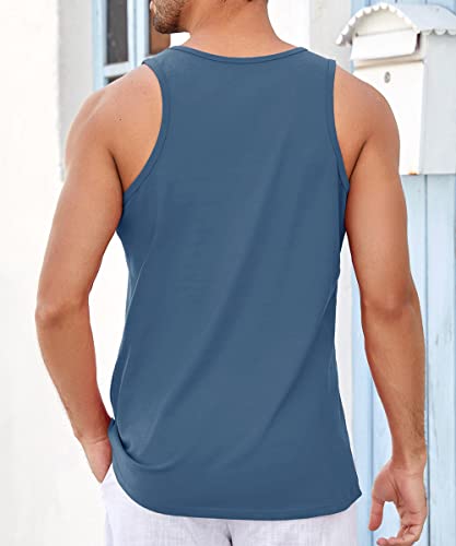 Image of Runcati Mens Workout Tank Tops Gym Sleeveless Shirts Palm Tree Vintage Style T-Shirt