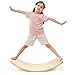 Costway Planche d'Equilibre Balance Boards Incurvée en Bois avec Feutre Charge Jusqu'à 220KG pour Yoga, Sport et Physiothérapie à la Maison pour Adultes et Enfants (90 x 40 x 19CM)