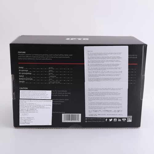 SPTA Air Sander Polisher, 25mm/50mm/80mm Random Orbit Sander Polisher Sets with Polishing Pads & Buffing Pads for Car Detailing Polishing 14 SPTA Air Sander Polisher, 25mm/50mm/80mm Random Orbit Sander Polisher Sets with Polishing Pads & Buffing Pads for Car Detailing Polishing - Image 14